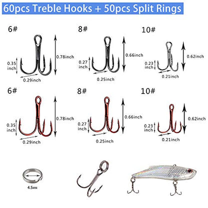Unpainted Fishing Lures Making Kit DIY Crankbaits Minnow Kit - 321/355pcs Blank Hard Bait Lure Set Include Pliers Treble Hook Split Rings Lure Eyes Stickers Making Supplies Make Your Own Fishing Lures - color: 321pcs