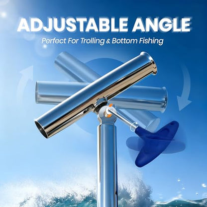 Outrigger Fishing Rod Holders for Trolling 2 Pack,Stainless Steel Fishing Pole Holder Outrigger for Marine Yacht, Boat, Kayak, Camper, Truck, RV