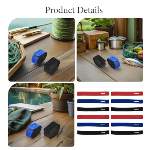 GALPADA 12pcs Adjustable Hook and Loop Fishing Rod Straps, Nylon Reusable Rod Securing Bands with Widened and Thickened Backing for Summer Outings and River Fishing