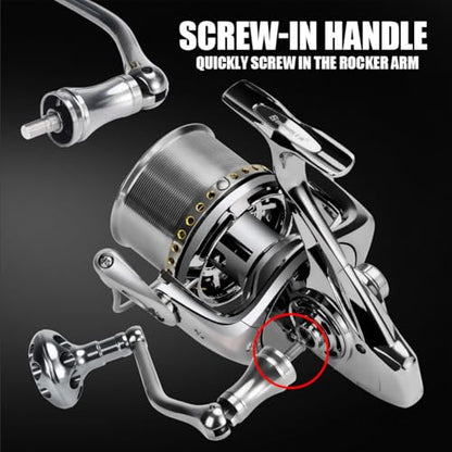Heavy Duty Spinning Reel Metal Body with CNC Machined Spool 55LB Max Drag 8/10+1 BB Ultra Smooth 4.1/4.6/4.8:1 High Speed Gear Ratio Saltwater Freshwater Fishing Reel for 8000 to 16000 Series - color: MQ8000