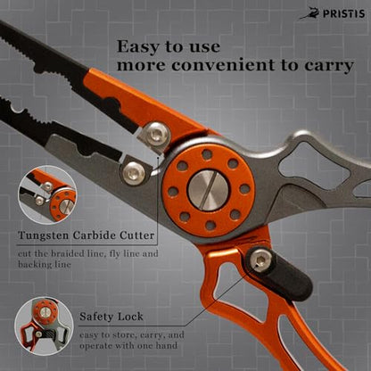 Pristis Multi-Function Fishing Tools Kit, UTA II Fishing Pliers & Metal Fish Lip Gripper, A Neat Option for Angler