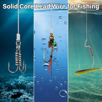 Dr.Fish Solid Core Lead Wire 1LB/2LB(1/4",1/8"),High-Density Fishing Line Soft Sinker Weight Dragging Drifting Fly Tying Crafting Material - size: 1/8"-2LB