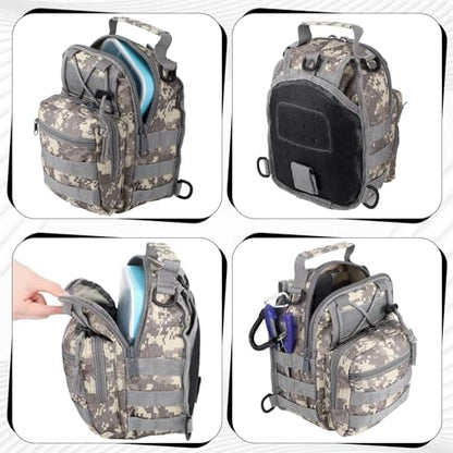 Sosation 134 Pcs Fishing Tool Fishing Tackle Box Kit and Equipment for Adults Beginner Gift, Hook Remover, Pliers Kit, Backpack Tackle Container Lures, Lip Gripper, Weigh Scale - color: Digital Pattern