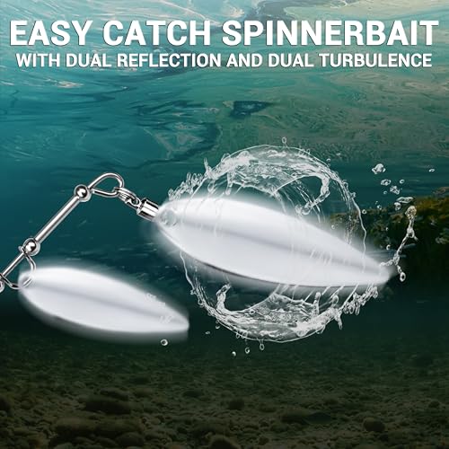 TRUSCEND Swim or Jig Fishing Spinner Baits for Freshwater and Saltwater, Rooster Tail Fishing Lures for Trout Bass Walleye Crappie Salmon Pike, Blade Bait with Copper Blade - color: D2-4"-1/2oz