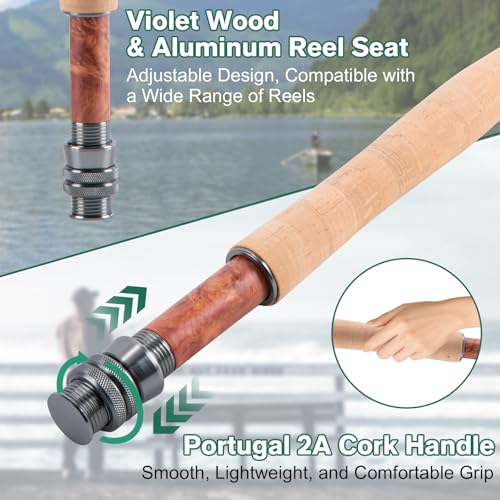 Goture Fly Fishing Rod and Reel Combo & Gear Bag, 9FT Fly Rod, Pre-Spooled Reel, Fly Line, Flies, Leader, Tippet, Forceps, Nipper and Complete Starter Kit - size: 6wt