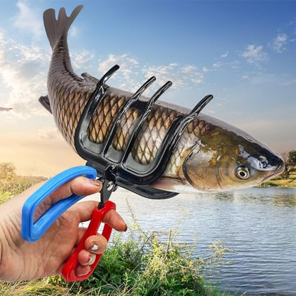 3 Claw Fish Gripper, 2026 Upgraded Metal Fishing Pliers Gripper, Multifuctional Fish Grippers for Fishing, Fish Grabber Tool for Most Freshwater Fish and Crab - size: 2+3 claw