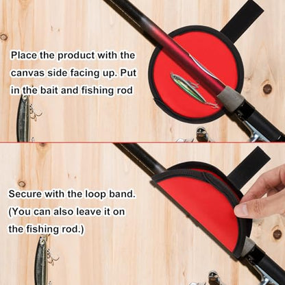 BOXOB 8pcs Fishing Lure Covers, 5.91 Inch Fishing Hook Covers Fish Pole Sleeve Fish Bait Gloves Protectors Wraps Essential Gear for Fishermen Gift