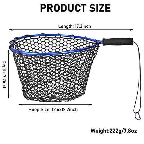 Floating Fishing Net - Fishing Landing Net with Rubber EVA Handle for Easy Fish Catch and Release Fishing Net for Fly, Trout, Salmon, Bass, Kayak Fishing - color: Style A