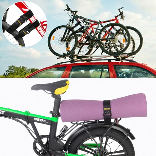 Trilancer Elastic Cinch Straps with Anti-Slip Strips, 2" x 18"(8 Pack) Hook and Loop Storage Strap with Buckle, Bundling Straps for Extension Cords, Cables, Ropes, Hoses, Bike, Boat, Pant Garters - size: 18"(8 pcs)