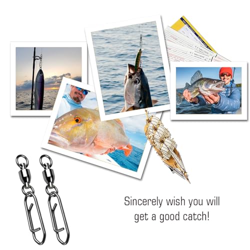 AMYSPORTS High Strength Snap Swivels Stainless Bearing Rolling Fishing Swivel Freshwater Snap Swivels Fishing Clip Steel Black Nickel - size: Size 4+L (100lb) 25 pcs