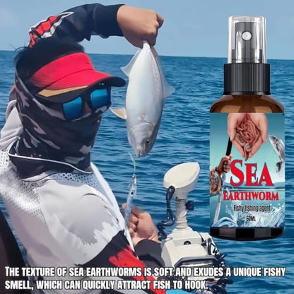 Fish Attractant Liquid, with Sea Earthworm Concentrated Spray, 60ml, Catfish Bait Enhancer, Bass Scent Booster, Natural Long Lasting, for Rivers Ponds Anglers Dad Husband