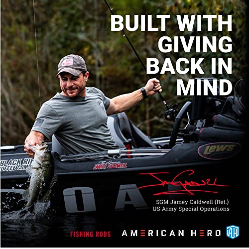 Lew's American Hero Tier 1 Casting Fishing Rod, HM50 Graphite Blank with Stainless Steel Guides, Split Grip EVA Handle, Multicam - size: 6'10", style: 6'10"