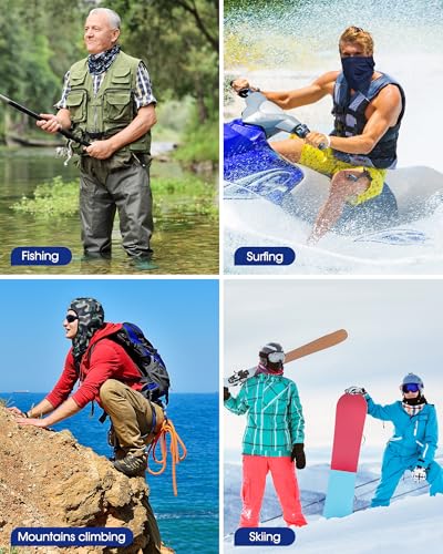Geyoga 12 Pcs Cooling Balaclava, UV Sun Mask for Men Women, Summer Breathable Helmet Liner for Motorcycle Fishing - color: Mixed, style: Nature