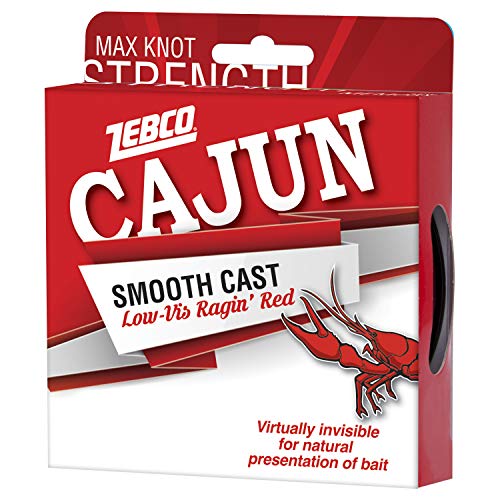 Zebco Cajun Line Smooth Cast Fishing Line, Low Vis Ragin' Red - color: Pony Spool, style: 110-yard/12-pound