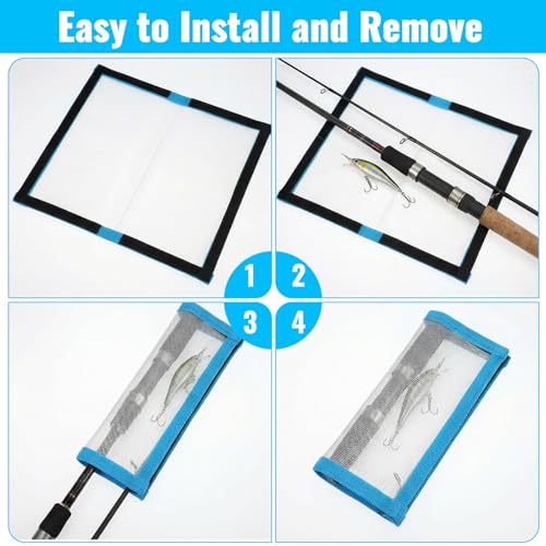 4 Pack Fishing Lure Wraps Clear Fishing Bait Wraps Lure Covers Wrap Hook Protector PVC Binder Protects Organizes Lures Secure Protectors Holder Storage in 2 Sizes for Various Lures