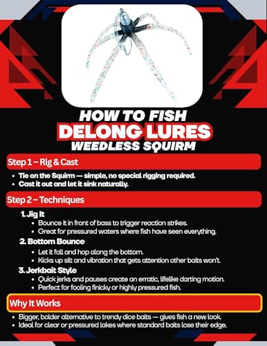 Delong Lures - The Squirm Fishing Lures - Ultimate Bass Fishing Kit - Weighted Jigs for Freshwater & Saltwater, Large Swimbait Lures - Made in USA - color: Variety 3 Pack