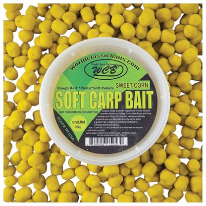 WCB Carp Baits Fishing Dough Bait Paste Soft Pellets - Soft Carp Bait - Ideal for Carp and Catfish Fishing - style: Flavor: Sweet Corn