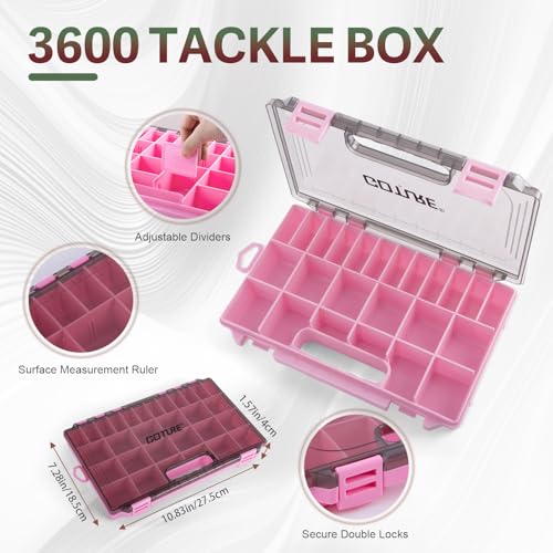 Goture Fishing Backpack with 4 Tackle Boxes,58L 900D Water-Resistant Tackle Backpack with Cooler,Rod Holders,8 Lure Pockets, Detachable Crossbody Bag,Gear Storage Large Fishing Bag for Camping Hiking - color: D1:bling Pink With 4 Tackle Boxes