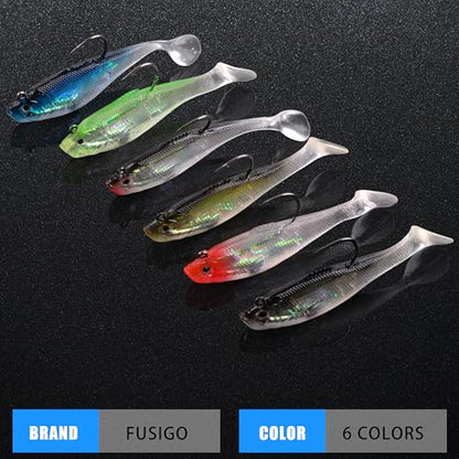 Pre-Rigged Swimbaits, 6/12pcs Paddle Tail Swim Baits Swim Shad Jig Head Fishing Lures Soft Plastic Swimbaits for Bass Trout Walleye Crappie - size: 2.36inch/0.13oz, style: 12pcs