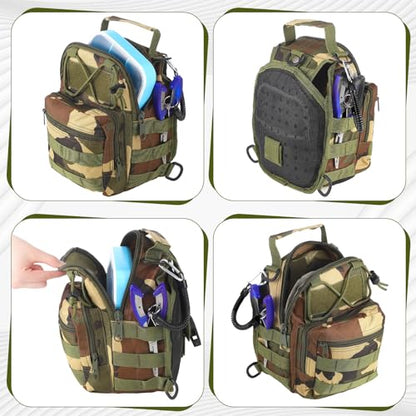 Sosation 134 Pcs Fishing Tool Fishing Tackle Box Kit and Equipment for Adults Beginner Gift, Hook Remover, Pliers Kit, Backpack Tackle Container Lures, Lip Gripper, Weigh Scale - color: Jungle Camouflage