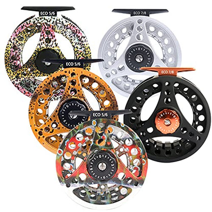 M MAXIMUMCATCH Maxcatch ECO Large Arbor Fly Fishing Reel (3/4wt 5/6wt 7/8wt) and Pre-Loaded Fly Reel with Line Combo - color: Brook Trout (With Line Pre-loaded), size: 7/8 weight