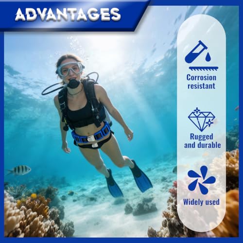 4 Pcs Scuba Weight Belt,Diving Weight Belt with Metal Block Buckle Coated Dive Weights Nylon Dive Belt Suitable for Free Diving - color: Blue, size: 1.1lb