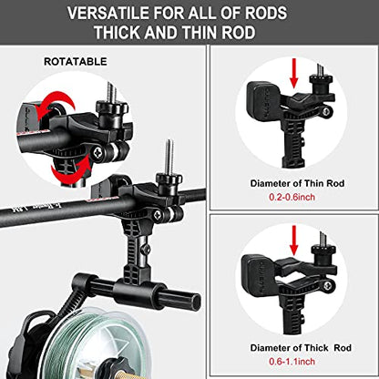 PLUSINNO Fishing Line Spooler For Fishing Reels, Fishing Gear And Equipment Gift For men With Unwinding Function Versatile for Thick & Thin Rods, Works with Spinning Reel, Cast Reel Without Line Twist - style: Fishing Rod & Table Clamp Spooler Function