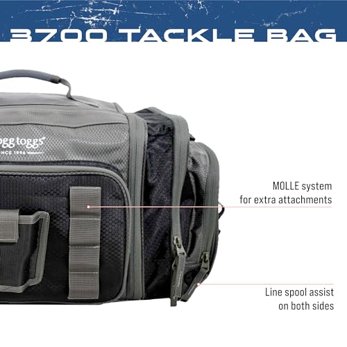 FROGG TOGGS Heavy Duty Fishing Tackle Duffle Bag, Includes Bait Trays - color: Black, style: 3700