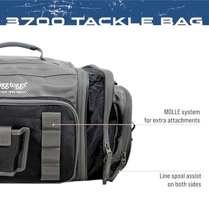 FROGG TOGGS Heavy Duty Fishing Tackle Duffle Bag, Includes Bait Trays - color: Black, style: 3700
