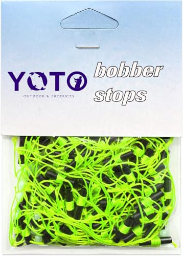 YOTO Bobber Stops for Fishing,Float Bobber Stops String Knots&Fishing Glow Beads - color: Green-100pcs