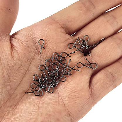 100-Pack Quick Fly Fishing Snaps Stainless Steel No Knot Fast Snaps Quick Lure Change Clips for Flies Jigs Lures - size: S - 0.2 inches (100pcs)