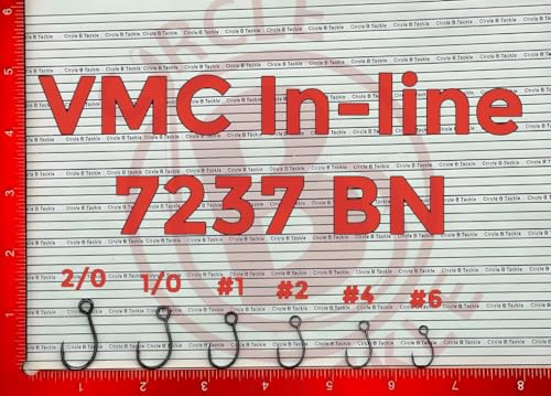 Rapala VMC 7237 Inline Single #8-1/0 Size in 25 & 100 Pack - Recommended for Treble Replacement on Lures. - size: #1 -25 Pk