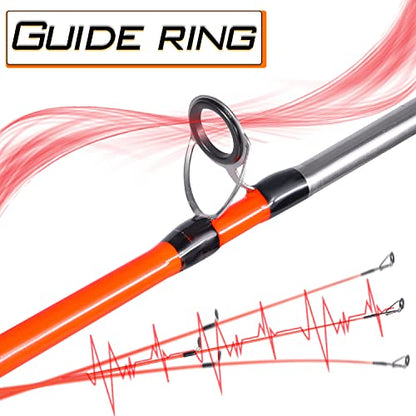 Sougayilang Catfish Fishing Rod and Reel Combo, 2-Piece Spinning Combo, Durable Graphite & Glass Blanks Fishing Pole for Crappie - color: Yellow-Fast-MH, size: 5.9ft and 2000 reel