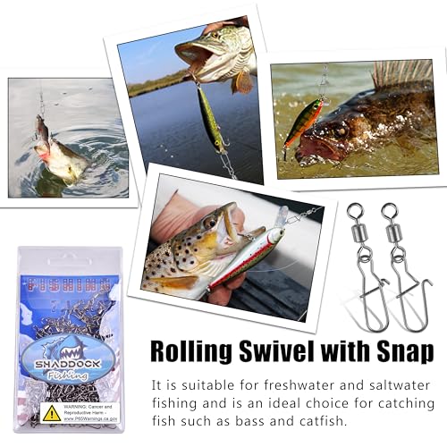 100Pcs Fishing Rolling Barrel Swivel with Duo Lock Snap Connector, High Strength Black Nickel Copper Swivel with Quick Change Snap Clip Tackle for Freshwater Saltwater Fishing - size: 1#