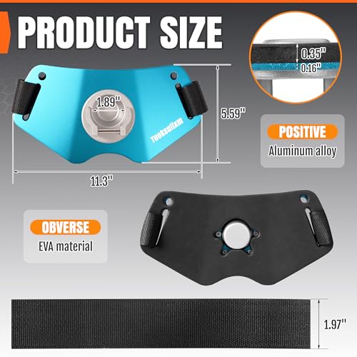 Fishing Belt Adjustable Belt Aluminum Protective plate Padded Waist Support for Fighting - color: Blue