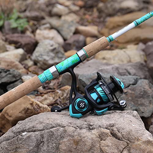 Sougayilang Fishing Rod and Reel Combo, 2-Piece 5-Foot 6-Inch Graphite & Fiberglass Rod, Durable and Strong, Quickset Anti-Reverse Fishing Reel (1Pack/2Pack) - color: Mix Combo - Right- 2PACKS