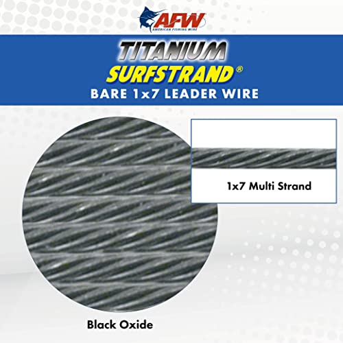 AFW Titanium Surfstrand, Bare 1x7 Fishing Leaders - style: 12 In, 75 Lb / .026 in