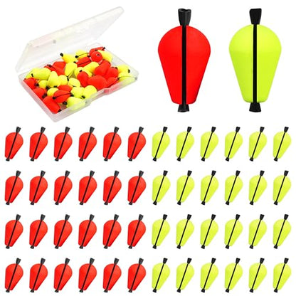 Trout Floats 20/50pcs Slotted Fishing Bobbers Foam Teardrop Strike Indicators Fly Fishing Floats for Trout Catfish Freshwater Saltwater - style: 50pcs