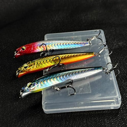 3pcs Saltwater Jerkbait Fishing Lures Sinking Bass Trout Crappie Lure Minnow Pencil Lure Fishing Bait for Sea Bass Fishing Wobbler Hard Crankbait Pesca Bass Carp Pike Fishing (F1-3'' 0.3oz)