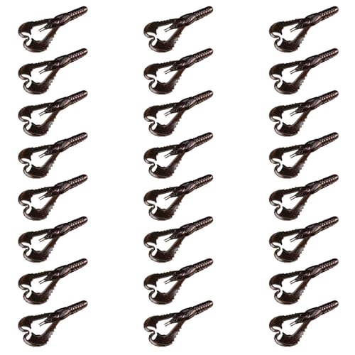 Lunker City Fishing 3" or 4" Karate Craw 3 Pack Bundle Soft Plastic Crawfish Bass Lure Open Claws Bait, 21 Pcs, Made in The USA - color: Dark Craw, size: 3 Inch