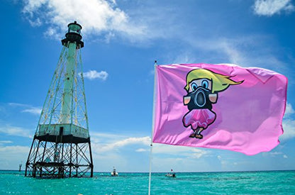 South Wind Designs Boat Flag Pole - Outdoor Boat Flagpole for Rod Holder & Rocket Launcher, Marine Grade Fiberglass Rod, EVA Foam Base with Gimbal End & Stainless Flag Clips, No Drill - 3ft Pole - size: 3' Pole