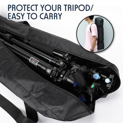 3 Pcs Tripod Carrying Case Bag Water Resistant Durable Lightweight Multifunctional Tripod Carrying Case with Heavy Duty Suit for Tent, Fishing Pole, Lights, Speakers, Cameras(Black,32 Inch)