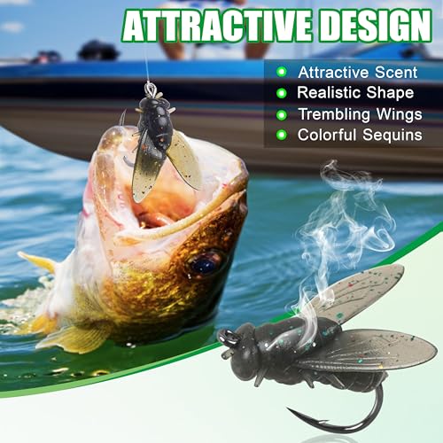 Bionic Fly Fishing Baits, Fly Fishing Flies Kit Trout Jigs Swimbaits Dry Flies Bionic Fishing Lures Fly Fishing Hook for Bass Panfish Trout - style: Black-36pcs
