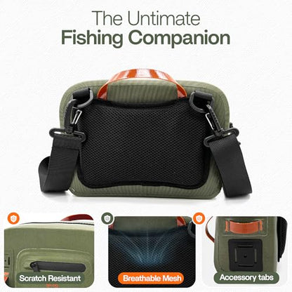 Lehigh Crossing, Waterproof Fishing Waist Pack, Fly Fishing Fanny Pack, Submersible Lumbar Pack - color: Green