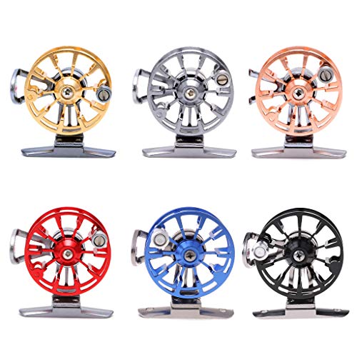 Full Metal Ultra-Light Former Ice Fishing Reels Wheel Fly Reel Aluminum Fly Little Inline Lightweight Rod and Combo Rods Accessories - color: Red