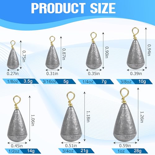 Fishing Weights Sinkers,15/30pcs Bass Casting Weights Bell Sinkers Fishing Weights Drop Shot Catfish Sinkers with Brass Swivel for Saltwater Freshwater - size: 3/8oz-15pcs