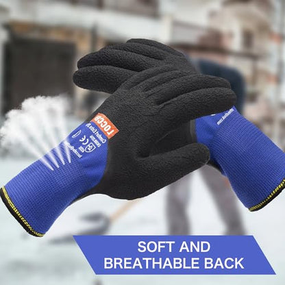 LOCCEF 2 Pairs Winter Work Gloves, Thermal Freezer Gloves - color: Yellow, size: 9/L