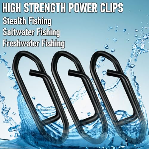 Alwonder 50-Pack Fishing Stealth Power Speed Clips, High Strength Stainless Steel Speed Clips for Fishing Lures Quick Change, Freshwater Saltwater Crankbait Popper Lures Quick Snap Connector - size: 175LB-1.2IN
