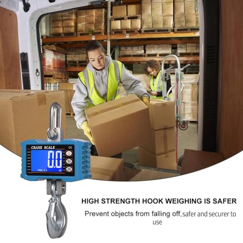 Hanging Scale, Geevorks Digital Crane Scale 1000KG/ 2204lbs, Industrial Crane Scale LCD Backlight with Unit Change/Data Hold/Tare/Zero for Construction Site Farm Hunting Fishing Outdoor Work