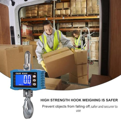 Hanging Scale, Geevorks Digital Crane Scale 1000KG/ 2204lbs, Industrial Crane Scale LCD Backlight with Unit Change/Data Hold/Tare/Zero for Construction Site Farm Hunting Fishing Outdoor Work